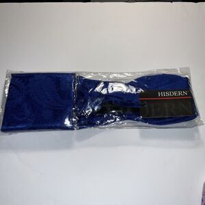 Hisdern Men Royal Blue BUTTERFLY Bow tie &Pocket Square Handkerchief Set New